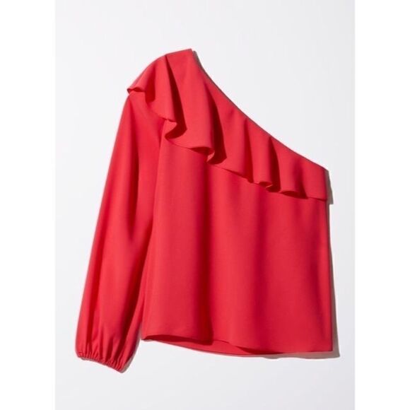Aritizia Allaire Ruffle One Shoulder Blouse Top - Picture 3 of 7